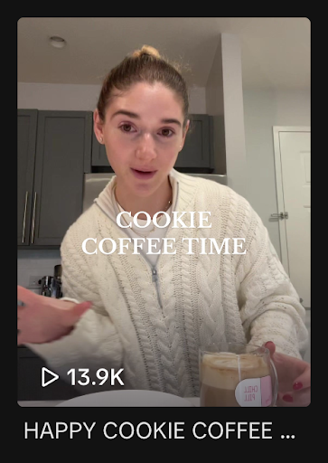 Jordanna Drazin, or @Thedailyschvitz, conducts her Coffee Cookie Time